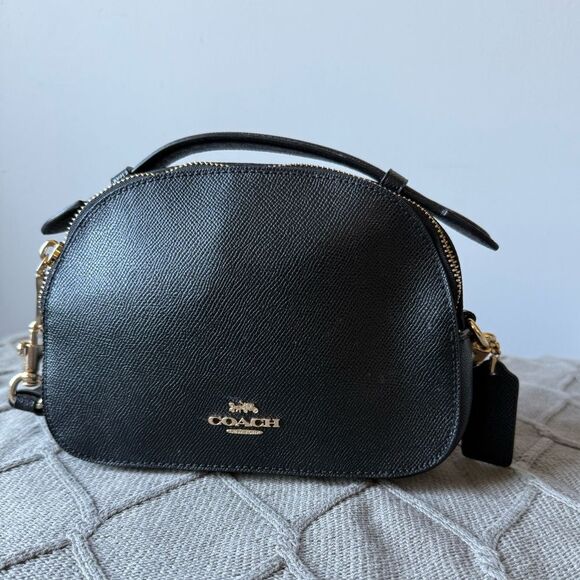 Coach Serena Satchel Crossbody Bag Top Handle Saffiano Leather Black 1589 Small - Picture 2 of 16